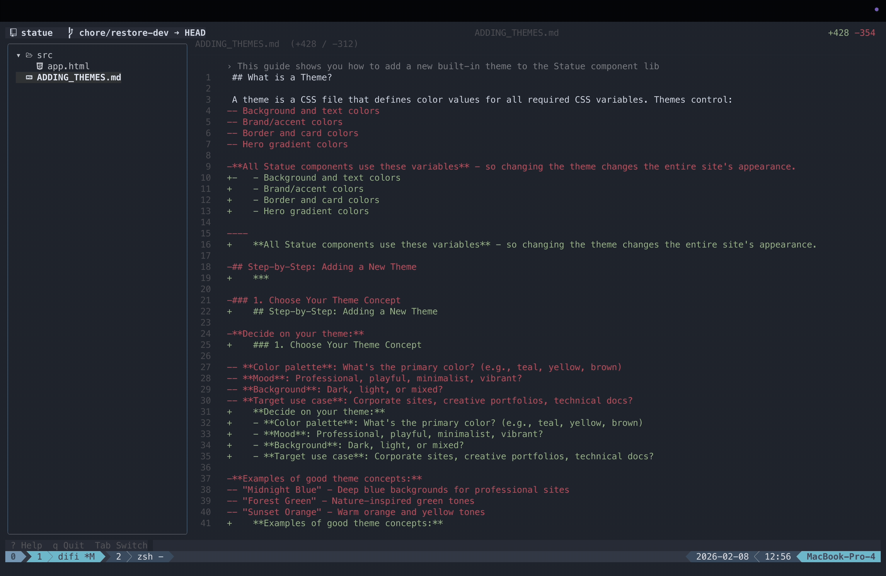 difi — Git Diff Review Tool preview