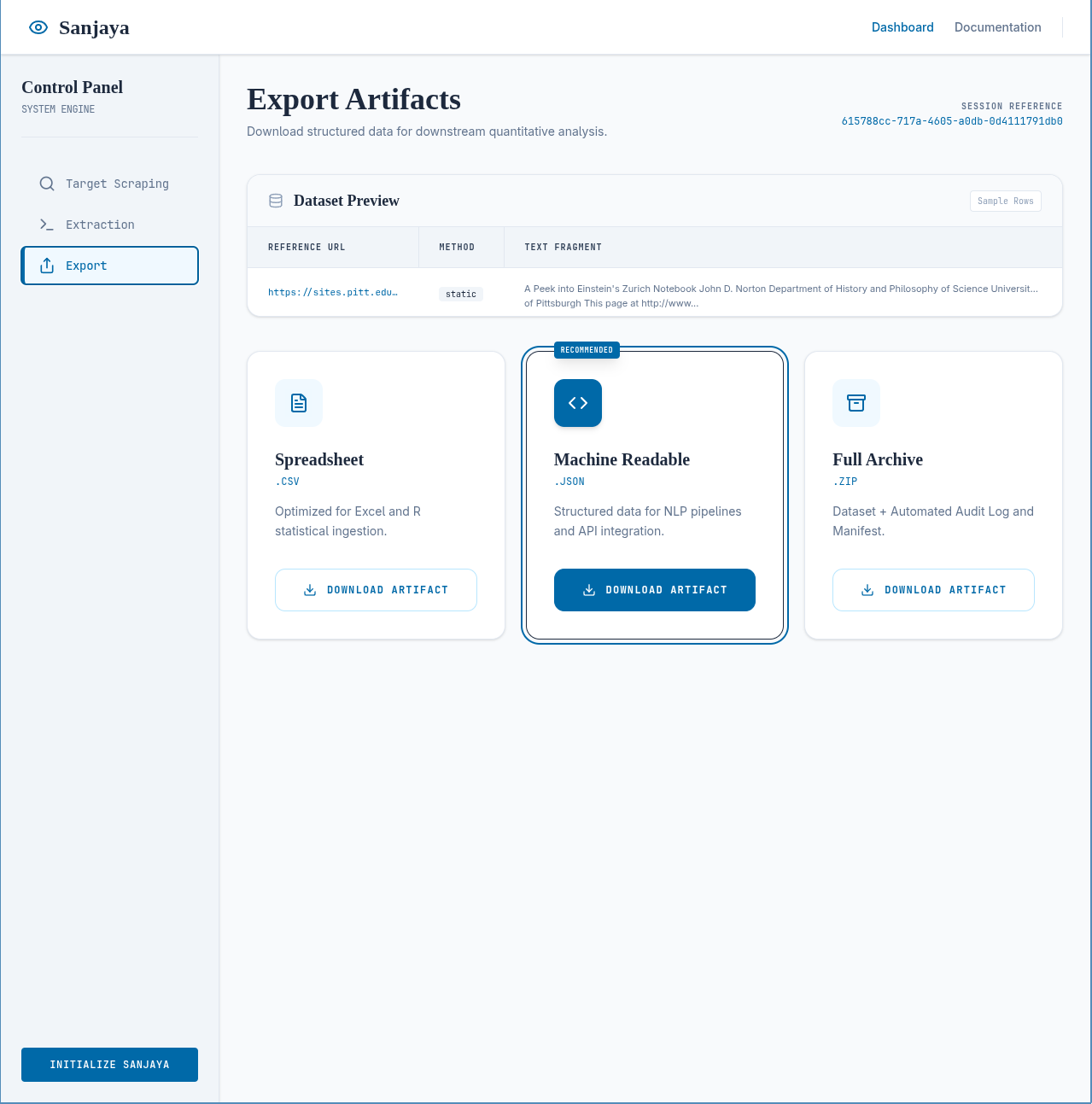 sanjaya — Academic Graph Pipeline preview